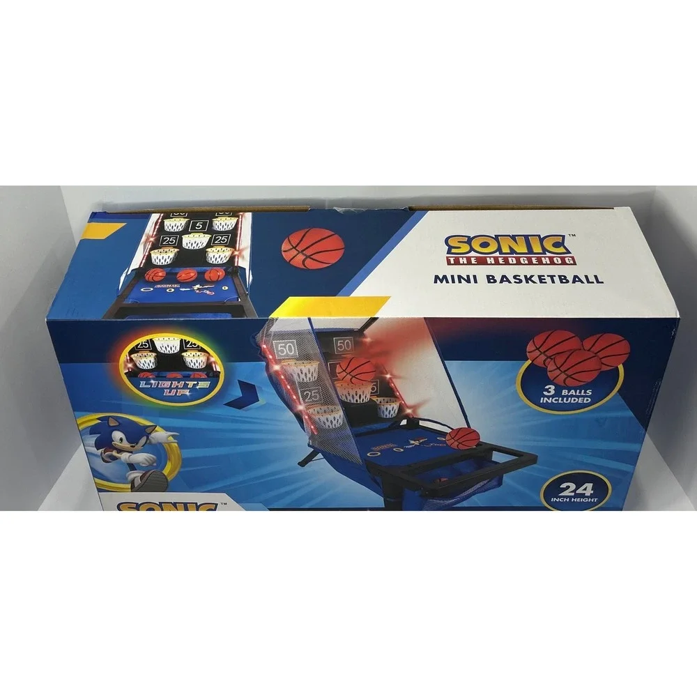 Sonic The Hedgehog Mini Basketball Light Up Arcade Game 24 Inch Sega New